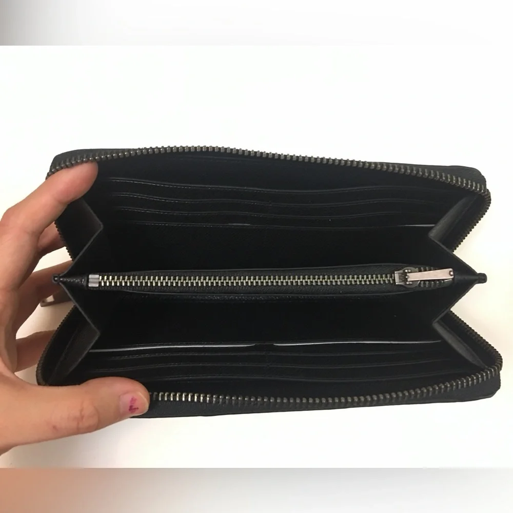 Coach Black Signature Zip Wallet